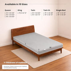 MY ARMOR Waterproof Mattress Protector King Size, 78x72, 6.5x6 feet, Double Bed Protector Sheet Cover, Breathable and Hypoallergenic Ultra Soft Fitted Terry Cotton Feel Fabric, Elastic Skirting, Grey