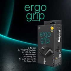 FINGERS ErgoGrip Wireless Mouse (BT & 2.4 GHz USB Receiver, Silent Clicks)