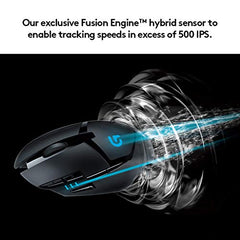 Logitech G402 Hyperion Fury USB Wired Gaming Mouse, 4,000 DPI, Lightweight, 8 Programmable Buttons, Compatible for PC/Mac - Black