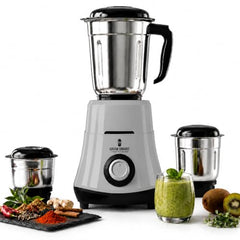 HydroGrind Powerful 750 W Juicer Mixer Grinder For Kitchen 3 Jars (3 Stainless Steel) Mixie For Mixing, Grinding, Juicing 4 Years Warranty (Grey & Black)