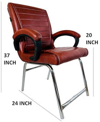 RATISON Special Director Principal Manager Office Visitor with arm Rest with Double Pipe Frame and Cushioned seat Back (2, Black, Double Pipe Frame)