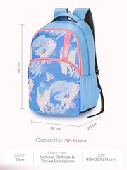 Safari Bloomveil School Bag For Girls, Capacity - 36L, 2 Compartments Backpack For kids