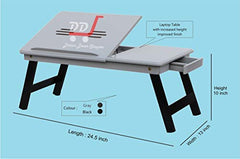 DDS Dream Decor Shoppee Wood Portable Laptop Table Adjustable Height With 1 Drawer (Blue)
