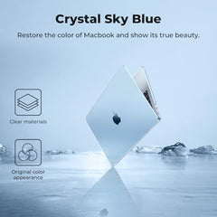 EooCoo Case for MacBook Air 15 inch M5 M4 M3 M2 2026-2023, Sparkly Clear