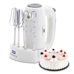 KENT 150W, 5 Speed Control, Copper Motor, Multiple Beaters, Overheating Protection, Food Grade Plastic Body Hand Blender (White)