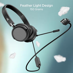 boAt Bassheads 900 Wired On Ear Headphones with Mic (Carbon Black)