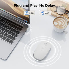 TECKNET Wireless Mouse, 2.4G Ergonomic Computer Mouse, 2600 DPI, Green