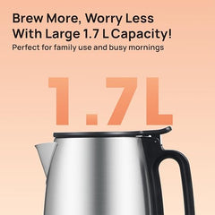 Havells Vesta Electric Kettle | Large 1.7L | 2000 Watts | 360° Cordless Control | Wide Mouth for Easy Use | Triple Safety Protection | Premium SS Body | 1Yr Door Step Warranty by Havells, rust