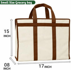Canvas Tote Bag with Zipper Closure, 63 Litre Capacity