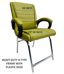 RATISON Special Director Principal Manager Office Visitor with arm Rest with Double Pipe Frame and Cushioned seat Back (2, Black, Double Pipe Frame)