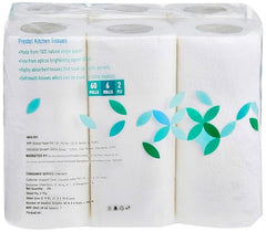 Amazon Brand - Presto! 2 Ply Kitchen Tissue Paper Roll | 240 Pulls | 60 Kitchen Towels X 4 Rolls | Soft And Highly Absorbent | 100% Natural Virgin Cellulose Fiber