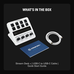 Elgato Stream Deck + White - Studio Controller with LCD Keys, Dials, and Touch Strip for Post Production in Adobe Premiere Pro, Photoshop, DaVinci Resolve, Final Cut Pro - Workflow Automation