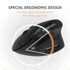 amazon basics Pro Series 650 mAh Wireless Rechargeable Ergonomic Mouse for PC, Mac, Laptop | 3 Adjustable DPI Settings Up to 1600 | Shortcut Buttons | Tri-Mode connectivity (Black)