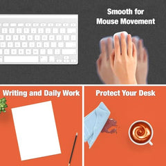 V-CUBE Designs Premium Vegan Leather Dual Color Desk Mat 75X40cm 1.8mm Thick| Laptop Mat/Extended Large Mouse Pad, Reversible Deskspread |High Tear/Peel Strength|Anti-Slip,Splash-Proof| Blue&Yellow
