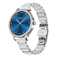 Noise Diva Araya Smartwatch for Women with AMOLED Display (850 Nits), 60 Precision-Set Crystals, Cycle Tracking, Skin Temperature, SOS with Live Location, 100+ Watch Faces - Rose Gold Link