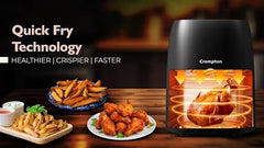 Crompton Ameo Edge 5L Digital Air Fryer, NutriGuard Technology, 10 Preset Menus, Interactive Digital Display, SilentPro Technology, Edge-to-Edge Design,1 Year Warranty (ACGAF-AMEO EDGE 5L)