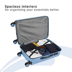 Safari 3Pc Polycarbonate Persia Set-55+65+77 Cms Small, Medium & Large Size (Cabin & Check-in) 8 Wheels Luggage/Speed_Wheel Suitcase/Trolleys (Pearl Blue)