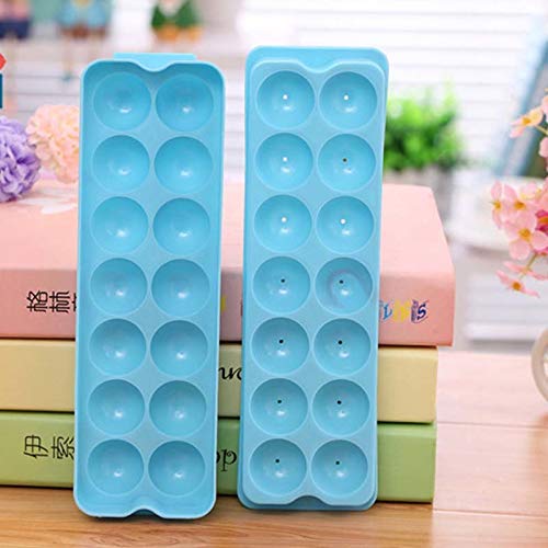 SYGA Ice Ball Tray Ice Cube Mold, Plastic Food-Grade Stackable Round Ice Ball Mould with Lid for Cocktail and Whiskey