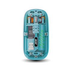 Acer Clearview Wireless Mouse, Dual Mode Bluetooth 5.2 & 2.4GHz, Rechargeable 500mAh Battery, RGB Lighting, 3200 DPI Adjustable, Silent Portable Mouse for Laptop, PC, Mac & Tablet, Blue