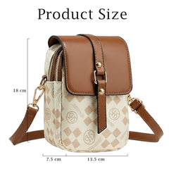 MOMISY Women’s Mini Crossbody Sling Bag | PVC Leather Mobile Phone Shoulder Bag with Magnetic Buckle & Adjustable Strap(Off-White)