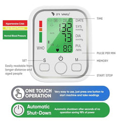 DR VAKU® BP Monitor Fully Automatic Blood Pressure Machine to Check Digital Accurate Level for Home Monitoring Device with Talking Function,Large Display + Cuff Kit Best Accurate Apparatus Measurement with 20w PD QC Adapter- White