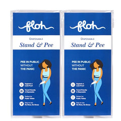 FLOH Disposable Stand and Pee Funnel for Women | Female Urination Device | Portable Female Urine Funnel | Easy to Use & Leak-Resistant | For Travel, Camping & Public Toilets | Pack of 20