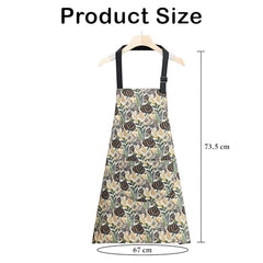 MOMISY Tropical Floral Kitchen Apron – Cooking Apron with Colorful Print, Adjustable Neck Strap (Yellow)