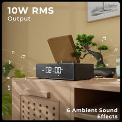 Zebronics 10W Portable Bluetooth v6.0 Speaker, Dual 5.2cm Drivers, 9hr Backup, Retro CD Design, 6 Ambient Sound Effects, TWS Support, Passive Radiator, Built-in Clock, Alarm & Call Function (Echospin)