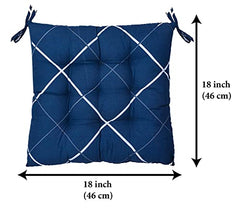 Kuber Industries Chair Pad|Chair Cushion Pad|Chair Cushion with Ties (Blue)