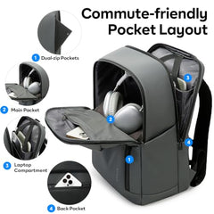 BANGE Durable Business Smart Backpack for Men and Women，can holds 15.6 Inches Laptop Backpack, Waterproof Commute Work Travel Backpack, Flight Carry-On (blue)