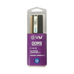 EVM 16GB DDR5 Desktop RAM Memory | 4800MHz | PC5-38400 | Long-DIMM | 288-Pin | CL19 | 1.1V Low Voltage | High Speed Performance | Intel & AMD Compatible | 10 Year Warranty (EVMT16G4800U88P)