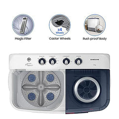 Samsung 7 kg, 5 star, Semi Automatic Top Load Washing Machine (WT70M3000UU/TL, Air Turbo Drying, LIGHT GRAY, 5 Year Warranty on Wash Motor)