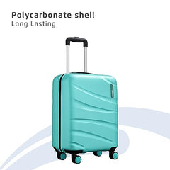 Safari 3Pc Polycarbonate Persia Set-55+65+77 Cms Small, Medium & Large Size (Cabin & Check-in) 8 Wheels Luggage/Speed_Wheel Suitcase/Trolleys (Pearl Blue)