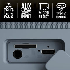 ZEBRONICS Sonic POD S, Portable Bluetooth Speaker, 8 Watts, Upto 7h Backup, Passive Radiator, Call Function, Bluetooth v5.3 | mSD | AUX, TWS, with Carry Loop (Black)