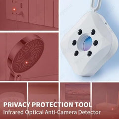 Heyovin Hidden Camera Detectors, Delicate Small Bug, Anti Spy Wireless Infrared Camera Sweeper Device Detector, Privacy Protector Portable Bug Detector, Indoor use for Home/Office/Travel (White)