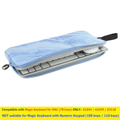 Neoprene Carrying Keyboard Sleeve Case Bag Protection Pouch Compatible with Magic Keyboard 1 & 2, Wireless Keyboard, Magic Mouse, Magic Trackpad and Wireless Trackpad (Blue Marble Pattern)
