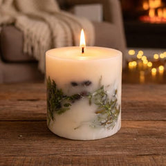 Goyoham | Berry Blush Botanical Candle, 70 Hour Burn Time | Large - 4 x 4 Inch, 750g, Unscented | Handcrafted with Natural Botanicals, Lead-Free Wick |