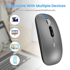 Verilux® Transparent Wireless Bluetooth Mouse with 2.4G USB-C & Bluetooth | [Battery Level Visible] Mouse for Laptop Wireless with 1600DPI Ergonomic Silent for Laptop Wireless, PC, iPad, IOS, Orange