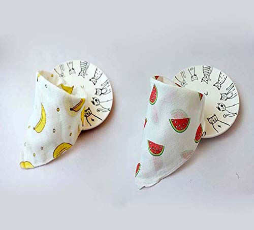 SYGA Pack of 2 Bibs Bandana for Bibs and Teething for Girls and Boys(Banana and Watermelon) For 6-36 Months
