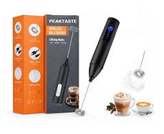 PEAKTASTE Electric Milk Frother Wand for Coffee, Latte & Matcha