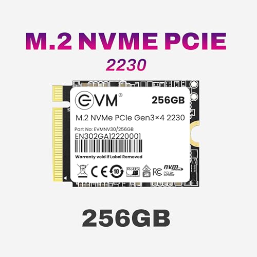 EVM 1TB M.2 NVMe SSD 2230 | PCIe Gen3x4 Internal SSD | 3000MB/s Read | 1900MB/s Write | 3D NAND Flash | Ultra Fast Storage | Compact Size | Laptop & Mini PC Compatible | 5 Year Warranty (EVMNV30/1TB)