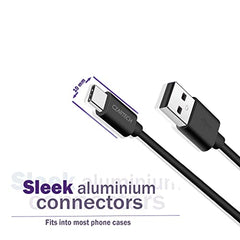 Czartech [1.2 Mt USB-C 20W Fast Charging cable Compatible with i-Phone,14,13, 12,11, X, 8, 7, 6, 5, i-Pad iPad Air and More [Nylon Braided,Black - Pack of 2]