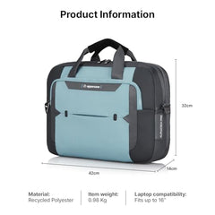 uppercase Alphatech Pro 02 Padded 15.6" Laptop & iPad Compartment Messenger Bag with Trolley Sleeve Quick Access Pockets Detachable Shoulder Strap Office Bag for Men & Women Blue - 19 L