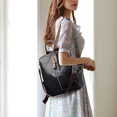 MOMISY Multi-Purpose Backpack Trendy Korean Version Backpack Large Capacity Leisure Travel Bag (Black)