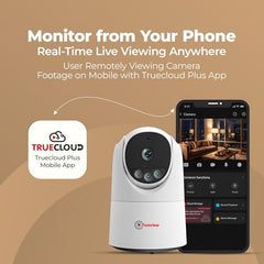 Trueview 3MP WiFi Robot Security Camera | 360° Pan Tilt | All-Time Color Night Vision | AI Auto Tracking & 2-Way Audio | Alexa Compatible | Supports 256GB Memory Card | STQC Certified for Privacy