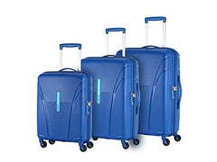 American Tourister 3PC PP Ivy 2.0-8 Wheel, Set (Small + Medium + Large) Hard Suitcase for Travel/Travel Bag with Combination Lock & Smooth Sliding Double Wheel - Black, 55 Cm, 68 Cm, 79 Cm