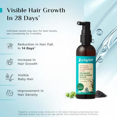 Pilgrim Advanced Hair Growth Serum with 3% Redensyl & 4% AnaGain -100ml | New Hair Growth in 28 Days, Korean Black Rice, Rosemary, Reduce Hair Fall, Hair Regrowth, Increase Hair Density, Thicker Hair