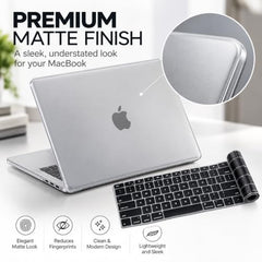 PC LABEL Matte Finish Hard Shell Case for MacBook Pro 14 Inch ((2021–2026) M4/M3/M2/M1 A3112/A3185/A3401/A2918/A2992/A2779/A2442/A3426/A3427), Lightweight Protective Cover with Free Black Keyboard Skin