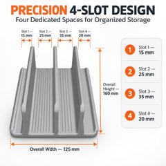 SPROSO QuadNest 4-Slot Vertical Laptop Stand, Black, Pack of 2