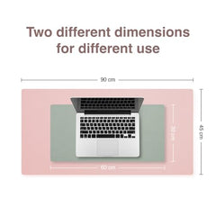 Bellblock Large Extended Reversible Desk Mat/Mouse Pad/Gaming Pad for Office/Home| Vegan Leather | Anti-Skid, Slip-Resistant, Splash-Proof | White & Sky Blue | 60x30cm